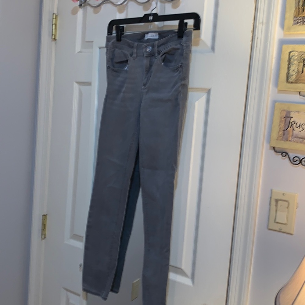Loft gray straight leg jeans